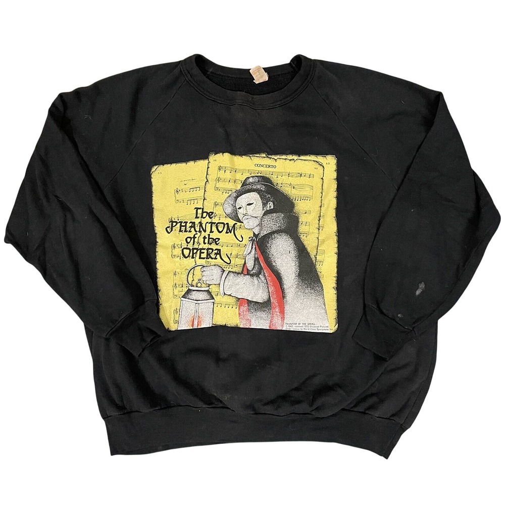 World Class Sportswear Phantom of the Opera Mens XL Black Vintage Sweatshirt